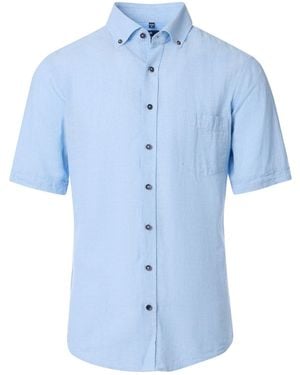 Redmond Kurzarmhemd 251135999 regular fitStehkragen - Blau