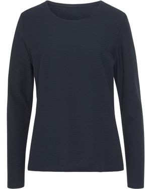 Lascana Langarmshirt mit Streifenstruktur aus weicher Baumwoll-Qualität - Blau