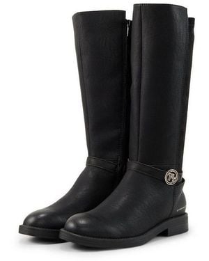 Tom Tailor Shoes Licence Stiefel Stiefel Mit Logo-Schnalle - Schwarz