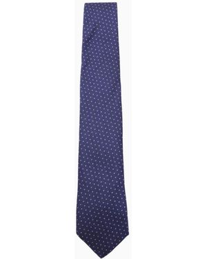 Canali Corbata Con Print Geométrico, Talla - Azul