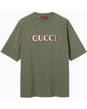 Gucci Camiseta Con Print, Talla - Verde