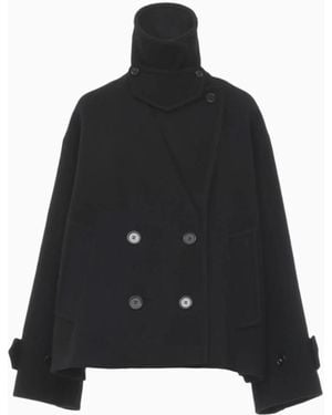 Chloé Abrigo Corto Oversized, Talla - Negro