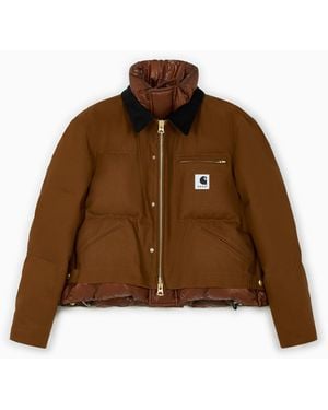 Sacai X Carhartt Plumífero Corto, Talla - Marrón