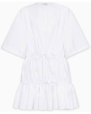 Alaïa Vestido Con Volantes, Talla - Blanco