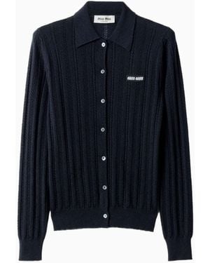 Miu Miu Cardigan De Cashmere, Talla - Azul