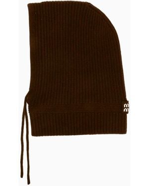 Miu Miu Balaclava Acanalado, Talla - Marrón