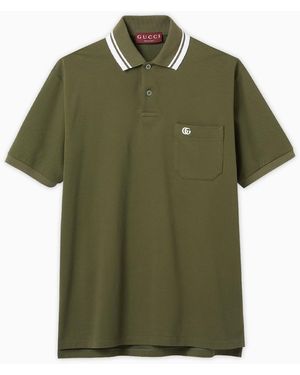 Gucci Polo Con Bordado, Talla - Verde