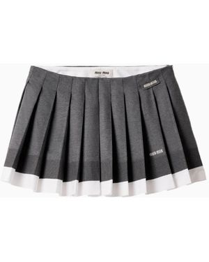 Miu Miu Minifalda De Tablas, Talla - Negro
