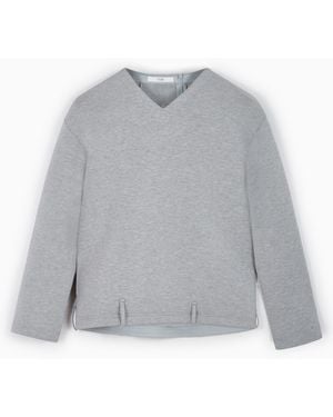 Tibi Jersey Con Cuello En V, Talla - Gris