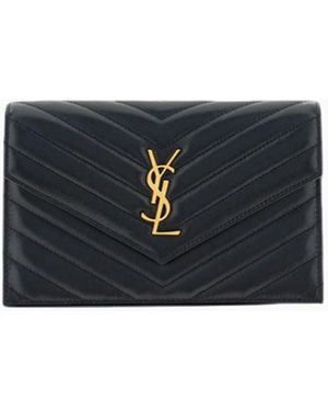 Saint Laurent Cartera Envelope, Talla - Blanco