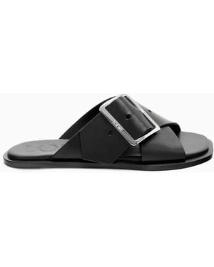 Loewe Sandalia Plana Petal Belt, Talla - Negro
