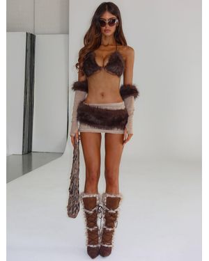 Outcast Cavewoman Micro Mini Skirt - Brown