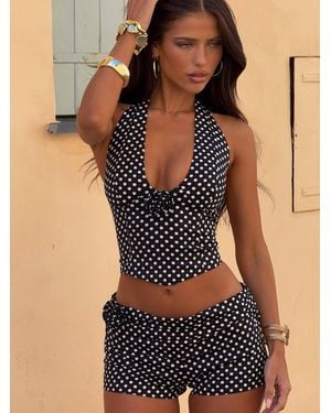 Outcast Piai Corset Top Polka Dot - Black