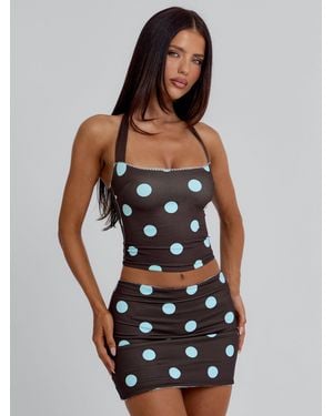 Outcast Lula Reversible Mini Skirt And Chocolate Polka Dot - Black