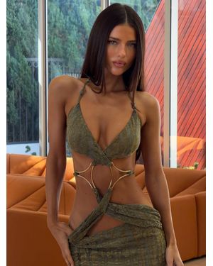 Outcast Slacia Maxi Dress Khaki - Green