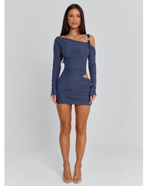 Outcast Aurelle Mini Dress Steel - Blue