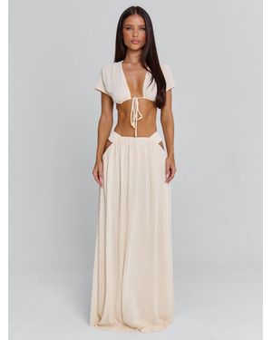 Outcast Soleia Maxi Skirt Cream - White