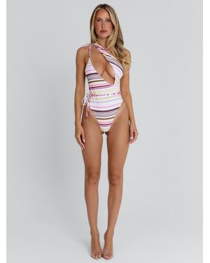 Outcast Rena One Piece Multi Stripe - White