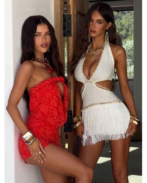 Outcast Lores Mini Dress Ivory - Red