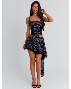 Outcast Fable Mini Skirt Polka Dot - Blue