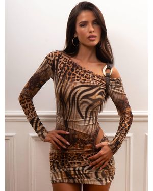 Outcast Aurelle Mini Dress Caliope - Brown