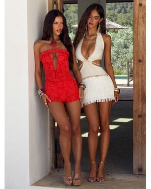 Outcast Jaylee Playsuit Coral - Red