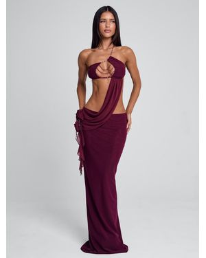 Outcast Raer Maxi Dress Burgundy - Red