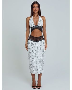 Outcast Jazara Midi Skirt Polka Dot - White