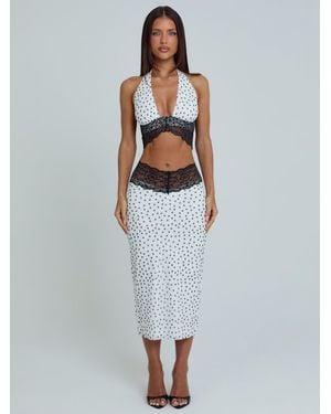 Outcast Jazara Midi Skirt Polka Dot - White