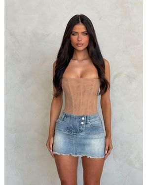 Outcast Sola Mesh Corset Top - Blue