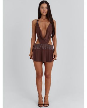 Outcast Valli Mini Dress - Brown