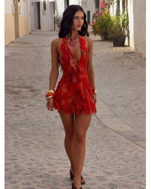 Outcast Barcelona Mini Dress Scarlet Mirage - Green
