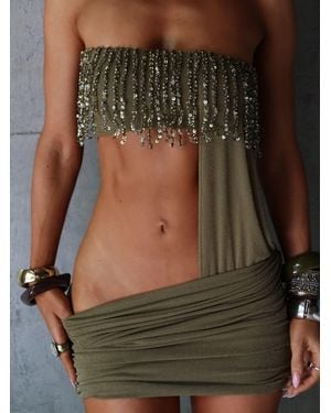Outcast Ulyssa Mini Dress Khaki - Green