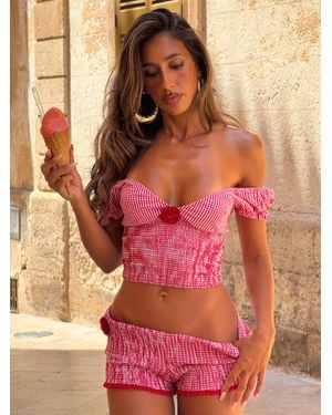 Outcast Tosca Top Gingham - Pink