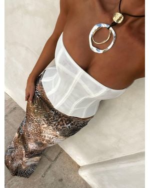 Outcast Sola Mesh Corset Top - Natural