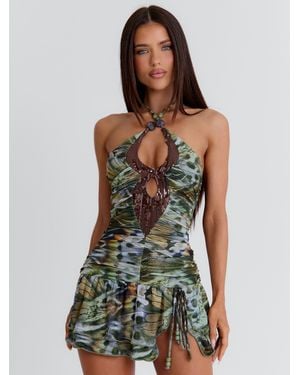 Outcast Mutia Mini Dress Wings - Green