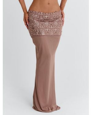 Outcast Patience Maxi Skirt Taupe - Brown