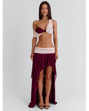 Outcast Jadai Maxi Skirt Wine - Red