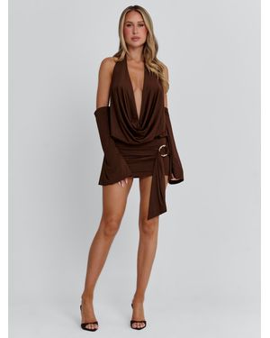 Outcast Celina Mini Dress Chocolate - Brown