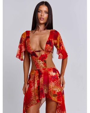 Outcast Hartley Mini Dress Rosalia - Red