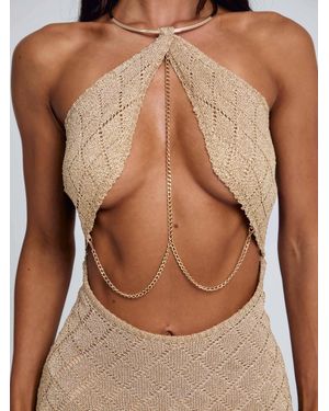 Outcast Bel Mini Dress - Brown