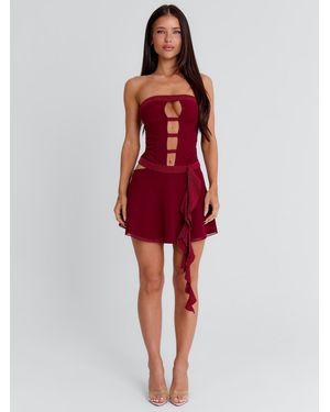 Outcast Santana Mini Dress Burgundy in Red | Lyst
