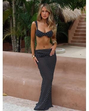 Outcast Beatrice Maxi Skirt Polka Dot - Green