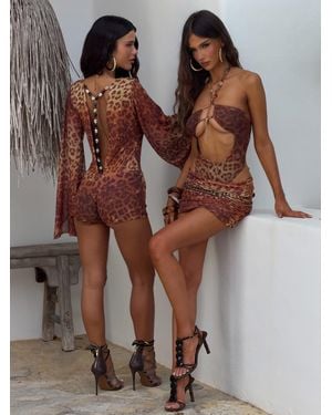 Outcast Monikka Mini Skirt Zing - Brown