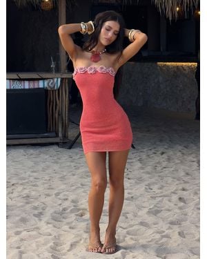 Outcast Eliosa Mini Dress Coral - Black