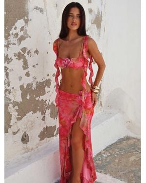 Outcast Millea Maxi Skirt Pina Colada - Red