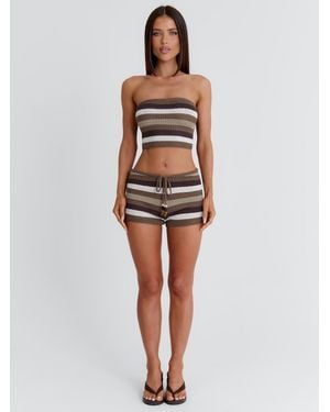 Outcast Lanaa Shorts Neutral Stripe - White