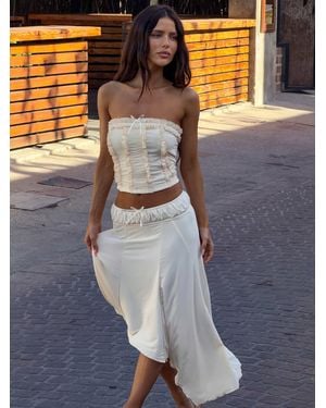 Outcast Val Crop Top Cream - Grey