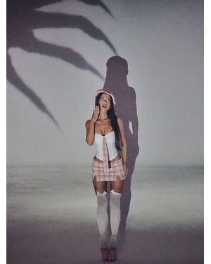 Outcast Schoolgirl Corset Top - Gray