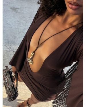 Outcast Allisson Mini Dress Chocolate - Black